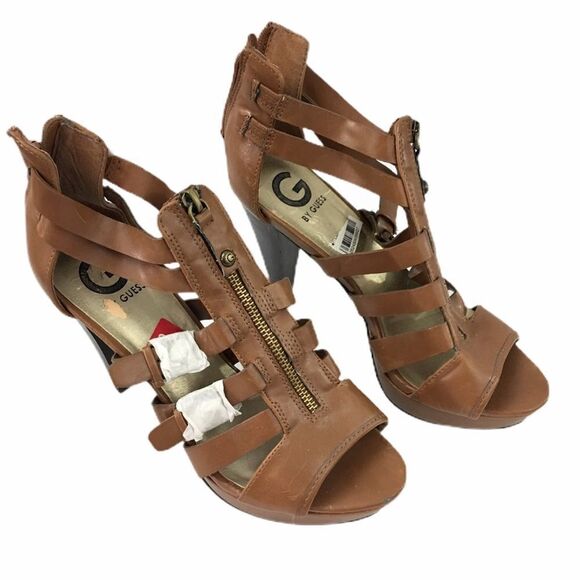 Guess Sexy Zip Up Strappy Heels 9 - Picture 1 of 8